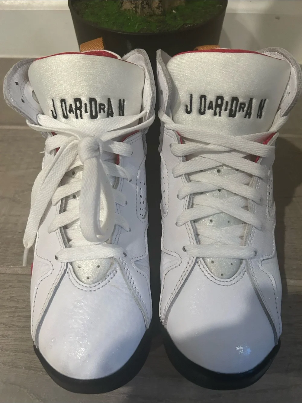 Nike Kids White and Red High-Top Sneakers